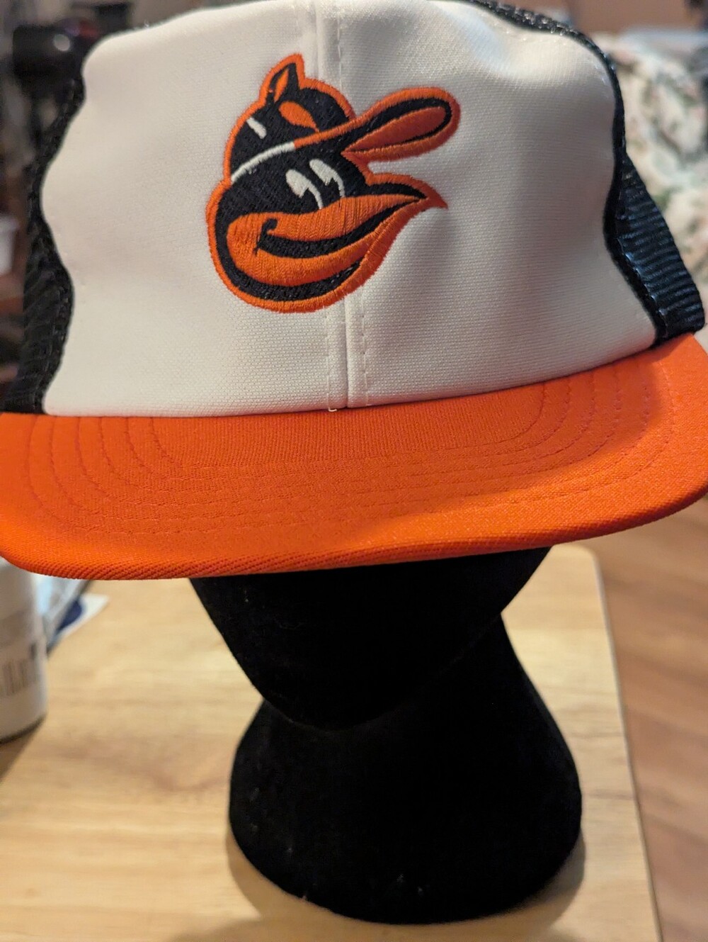 Vintage 80s MLB Baltimore Orioles with Black Mesh Trucker Snapback Hat Cap